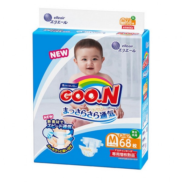 Sauskelnės GOO.N M 6-11 kg 68 vnt.