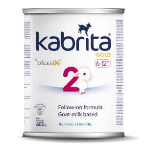 Kabrita Gold 2 tolimesnis dirbtinis sausas mišinys iš ožkos pieno pagrindu , skirtas patogiam virškinimui nuo 6–12 mėnesių vaikams